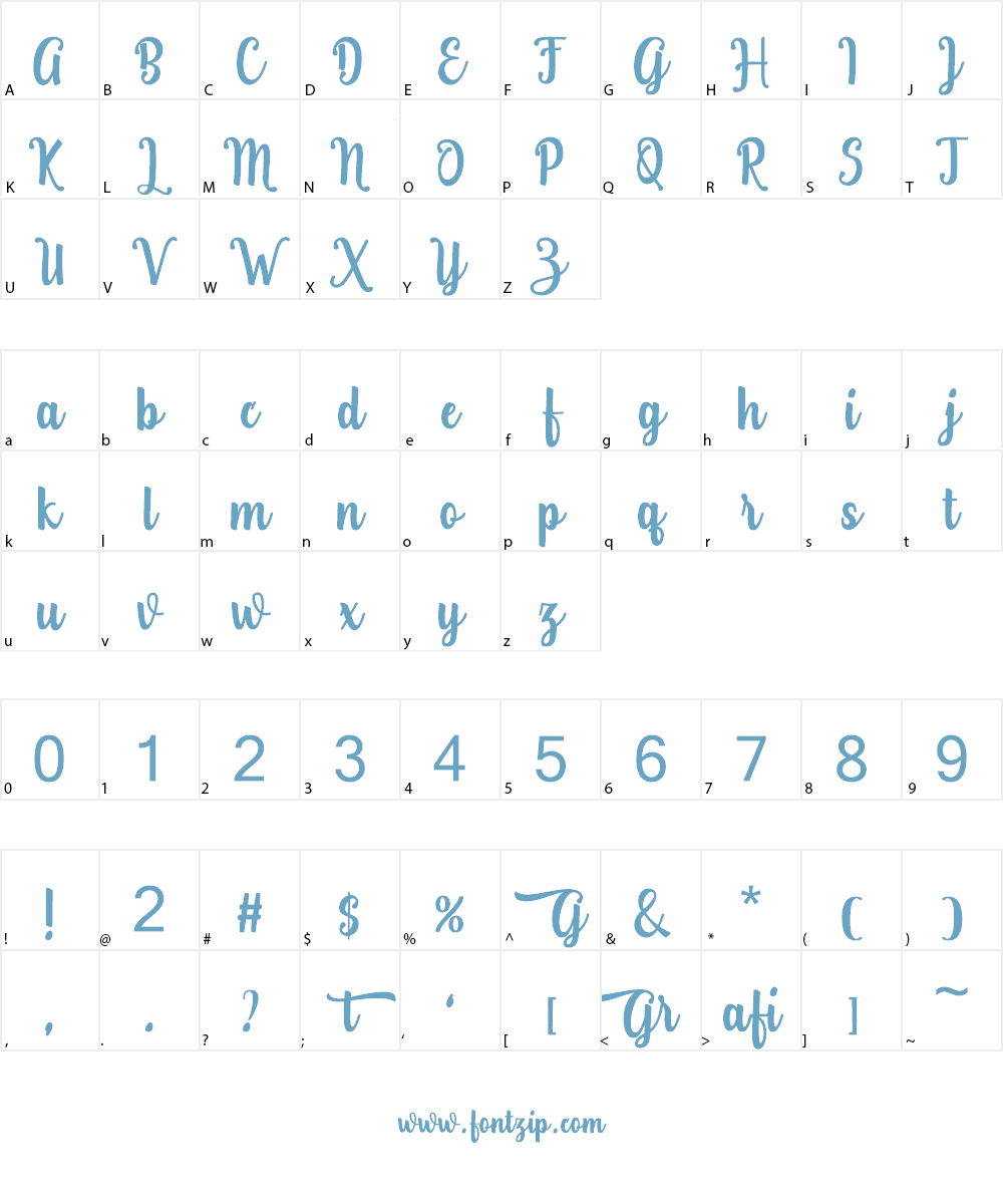 Grafiteg free Font Character